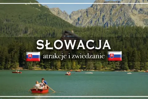 Słowacja wakacje: malownicze jezioro, góry i lasy. Ludzie pływają łódkami, ciesząc się pięknem natury.
