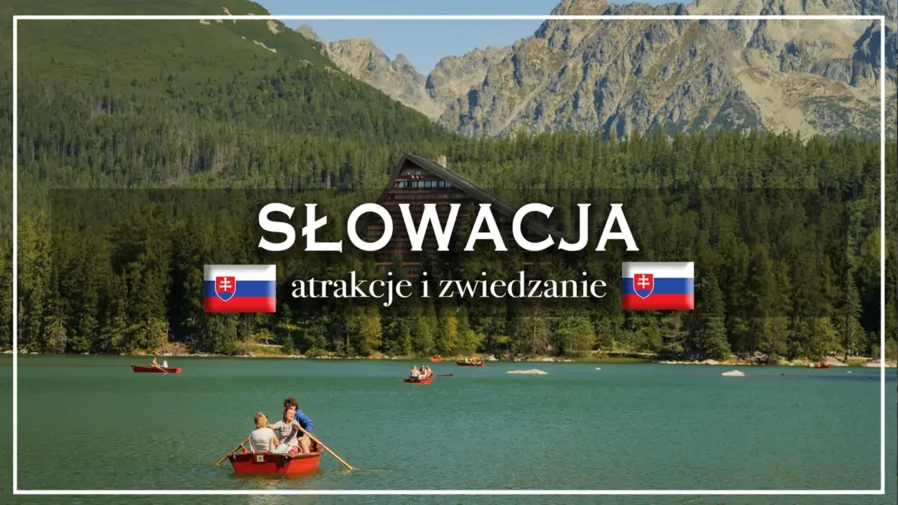 Słowacja wakacje: malownicze jezioro, góry i lasy. Ludzie pływają łódkami, ciesząc się pięknem natury.