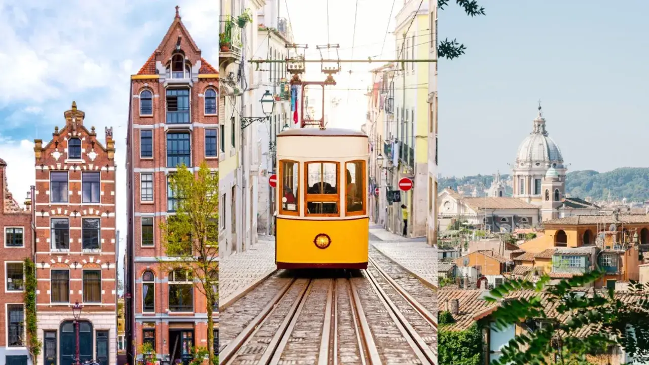 Idealne wycieczki 3 dniowe samolotem: Amsterdam, Lizbona i Rzym. Poznaj urokliwe kamienice, zabytkowe tramwaje i wspaniałą architekturę.