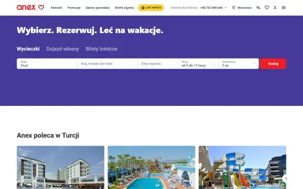 Szukasz wakacji? Sprawdź ofertę Anex, czytaj orex travel opinie i rezerwuj wymarzony wyjazd.