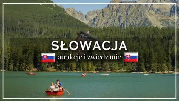 Słowacja wakacje: malownicze jezioro, góry i lasy. Ludzie pływają łódkami, ciesząc się pięknem natury.